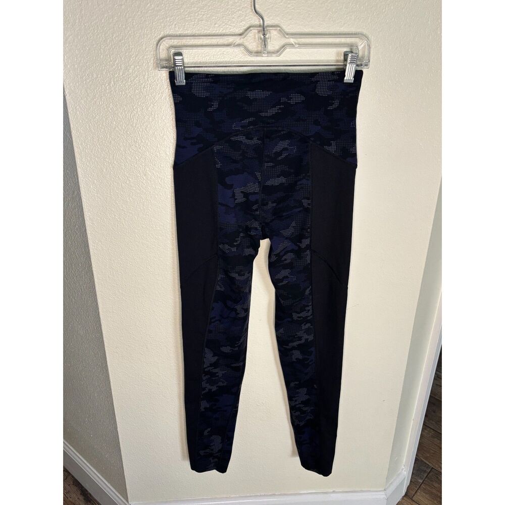 Spanx Booty Boost Lift Gym Leggings Camo High Waist Black Blue Medium M - Picture 2 of 4